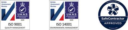 British Assessment Bureau ISO and SafeContractor logos 